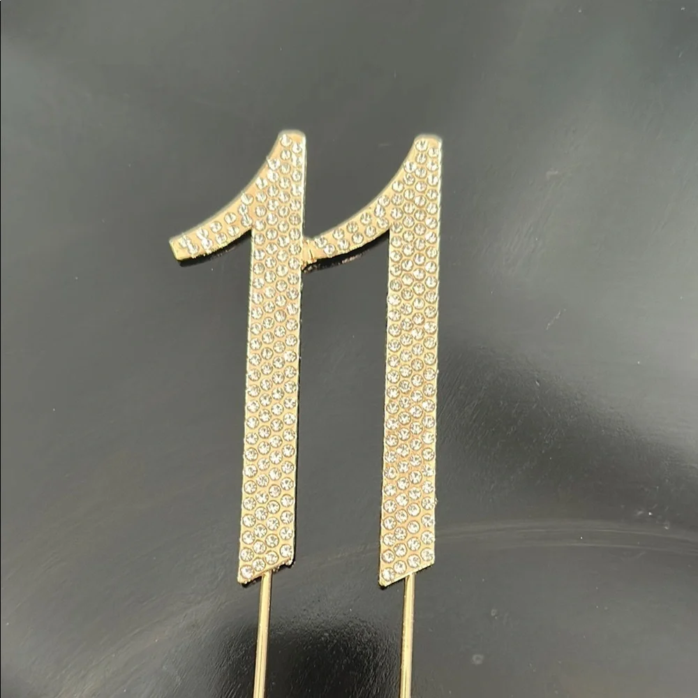 Gold Cake Topper with Rhinestones - Picture 4 of 7